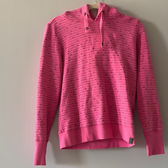 G-Star Pink with black Striped Women's Hoodie 100% COTTON - Picture 1 of 8